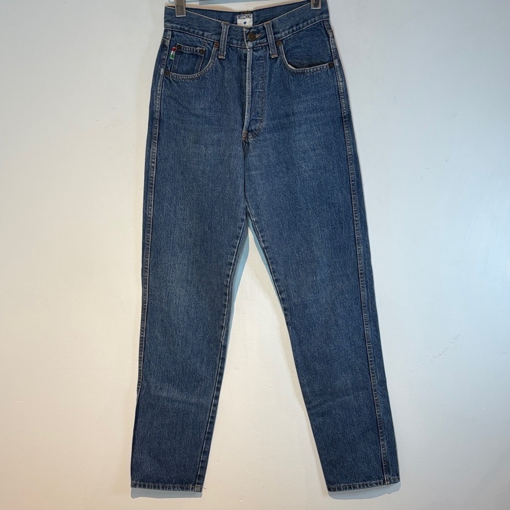Vintage Moschino Blue Jeans 90s Italy Marked size 29 But Fits a Size 26